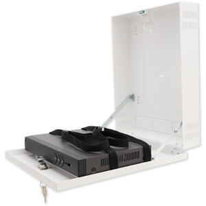 AWO528WS - střední kovový box pro uzamčení rekordéru, nástěnný, bílý