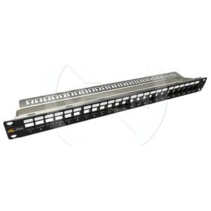 SX24M-0-STP-BK-UNI-N - Solarix neosazený patch panel 24 portů 1U - 1