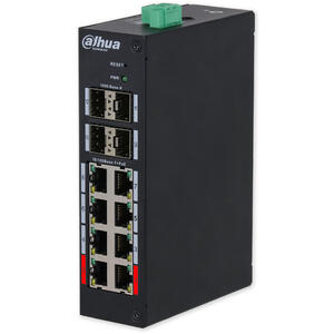 HS4412-8ET-120 - průmyslový PoE switch, 8x PoE, 4x Gb SFP, MNG L2, DIN, 120W