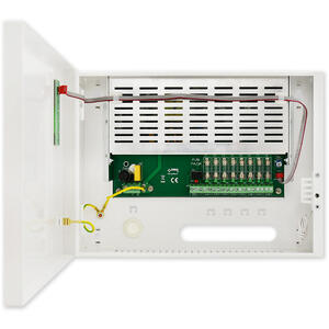 HPSDC-12V8X1A - zdroj 12 VDC/8x0,8A v plech. boxu, nastavitelný výstup, ochrany, LED - 2