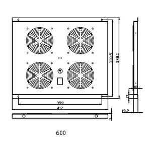 FU.P600.004 - ventilační jednotka, 4 ventilátory, h600 - 3